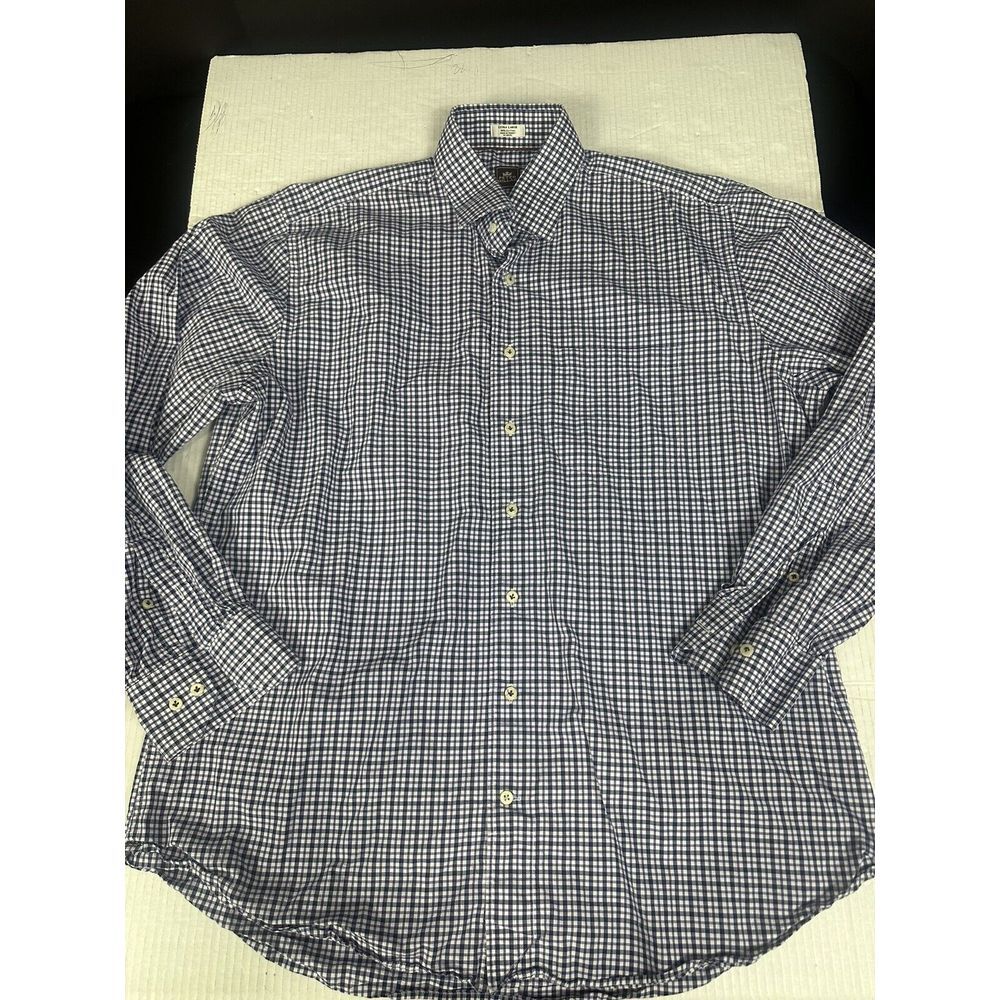 Peter Millar Mens XL Shirt Long Sleeve Button-Down Multicolor Plaid Cotton